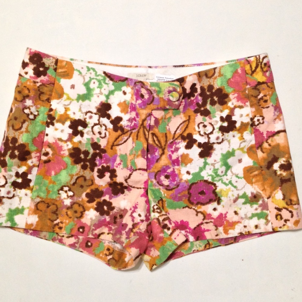 J Crew pink desert multi floral stretch shorts 4